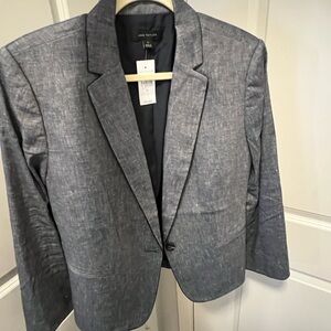 Ann Taylor Grey Cropped Blazer NWT Size 14 Structured career jacket $169